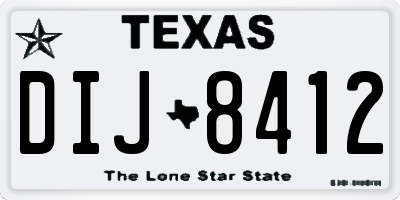 TX license plate DIJ8412