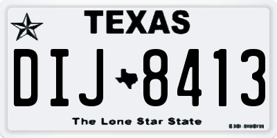 TX license plate DIJ8413