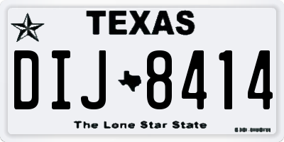 TX license plate DIJ8414