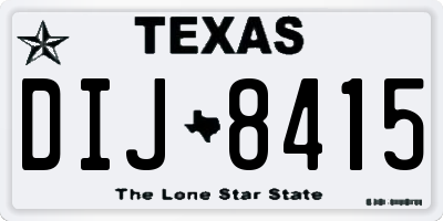 TX license plate DIJ8415