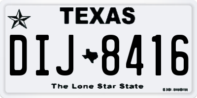 TX license plate DIJ8416