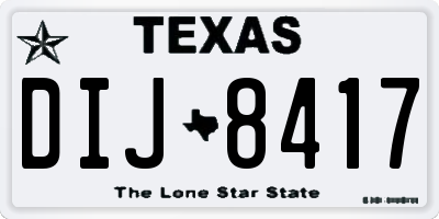 TX license plate DIJ8417