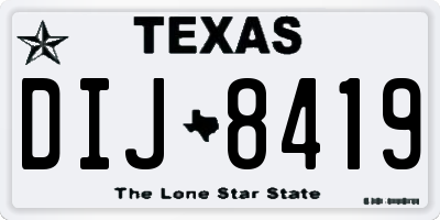TX license plate DIJ8419