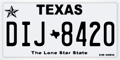 TX license plate DIJ8420