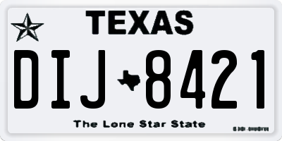 TX license plate DIJ8421