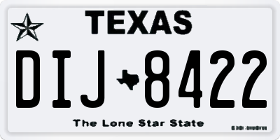 TX license plate DIJ8422