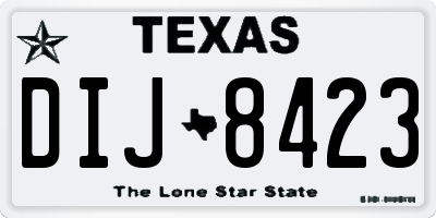 TX license plate DIJ8423