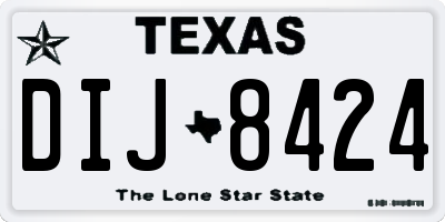 TX license plate DIJ8424
