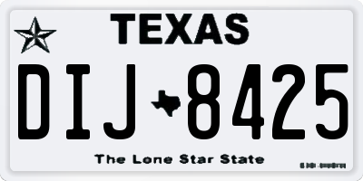 TX license plate DIJ8425