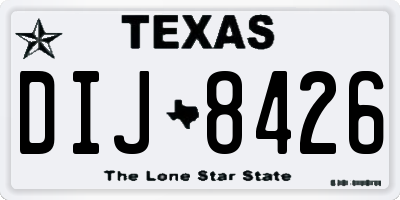 TX license plate DIJ8426