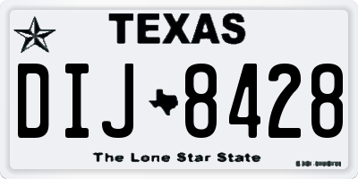 TX license plate DIJ8428