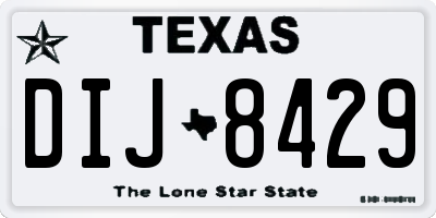 TX license plate DIJ8429