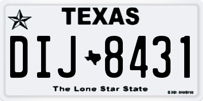 TX license plate DIJ8431