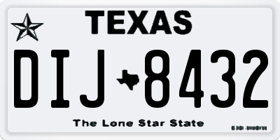 TX license plate DIJ8432