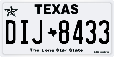 TX license plate DIJ8433