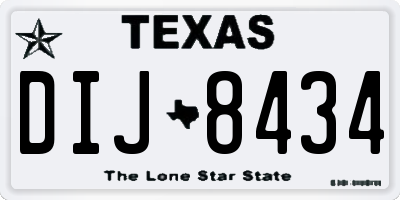 TX license plate DIJ8434