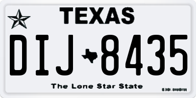 TX license plate DIJ8435