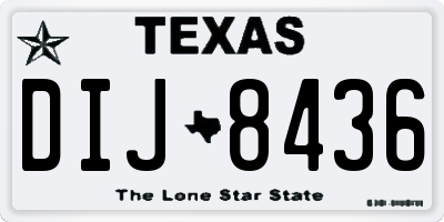 TX license plate DIJ8436
