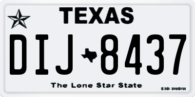 TX license plate DIJ8437