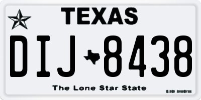 TX license plate DIJ8438