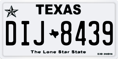 TX license plate DIJ8439