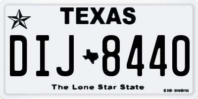 TX license plate DIJ8440
