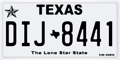 TX license plate DIJ8441