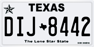 TX license plate DIJ8442