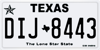 TX license plate DIJ8443