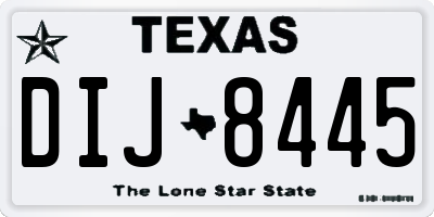 TX license plate DIJ8445