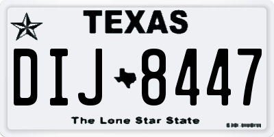 TX license plate DIJ8447