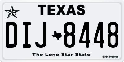 TX license plate DIJ8448