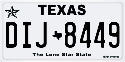 TX license plate DIJ8449