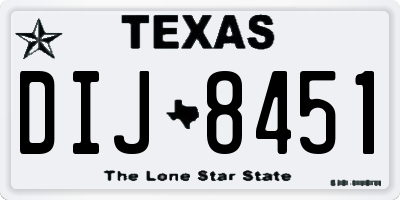 TX license plate DIJ8451