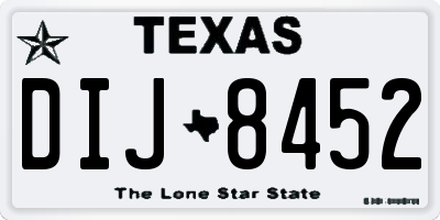 TX license plate DIJ8452