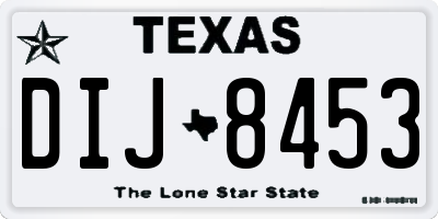 TX license plate DIJ8453