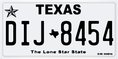 TX license plate DIJ8454
