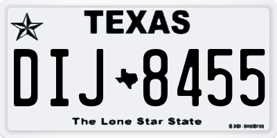 TX license plate DIJ8455