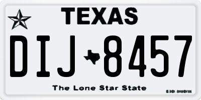 TX license plate DIJ8457