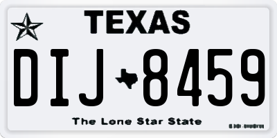 TX license plate DIJ8459