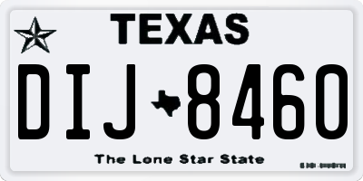 TX license plate DIJ8460