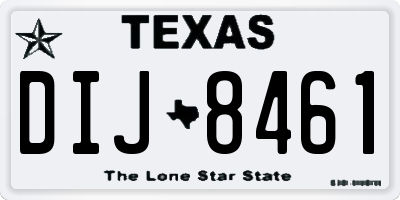 TX license plate DIJ8461