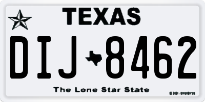 TX license plate DIJ8462