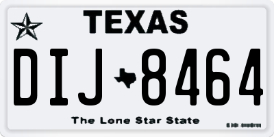TX license plate DIJ8464