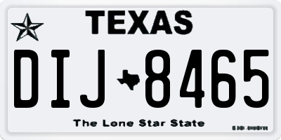 TX license plate DIJ8465