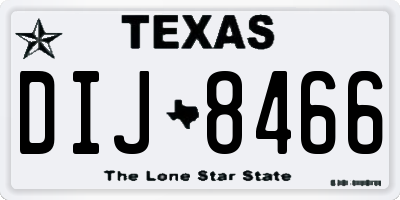 TX license plate DIJ8466