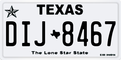 TX license plate DIJ8467