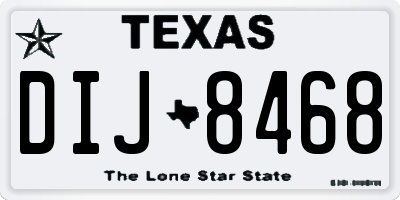 TX license plate DIJ8468