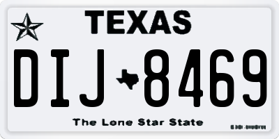 TX license plate DIJ8469
