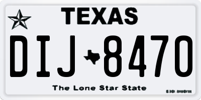 TX license plate DIJ8470